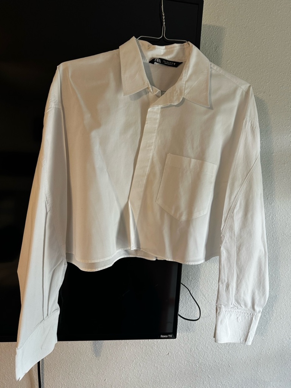 ZARA White Classic Collared Shirt